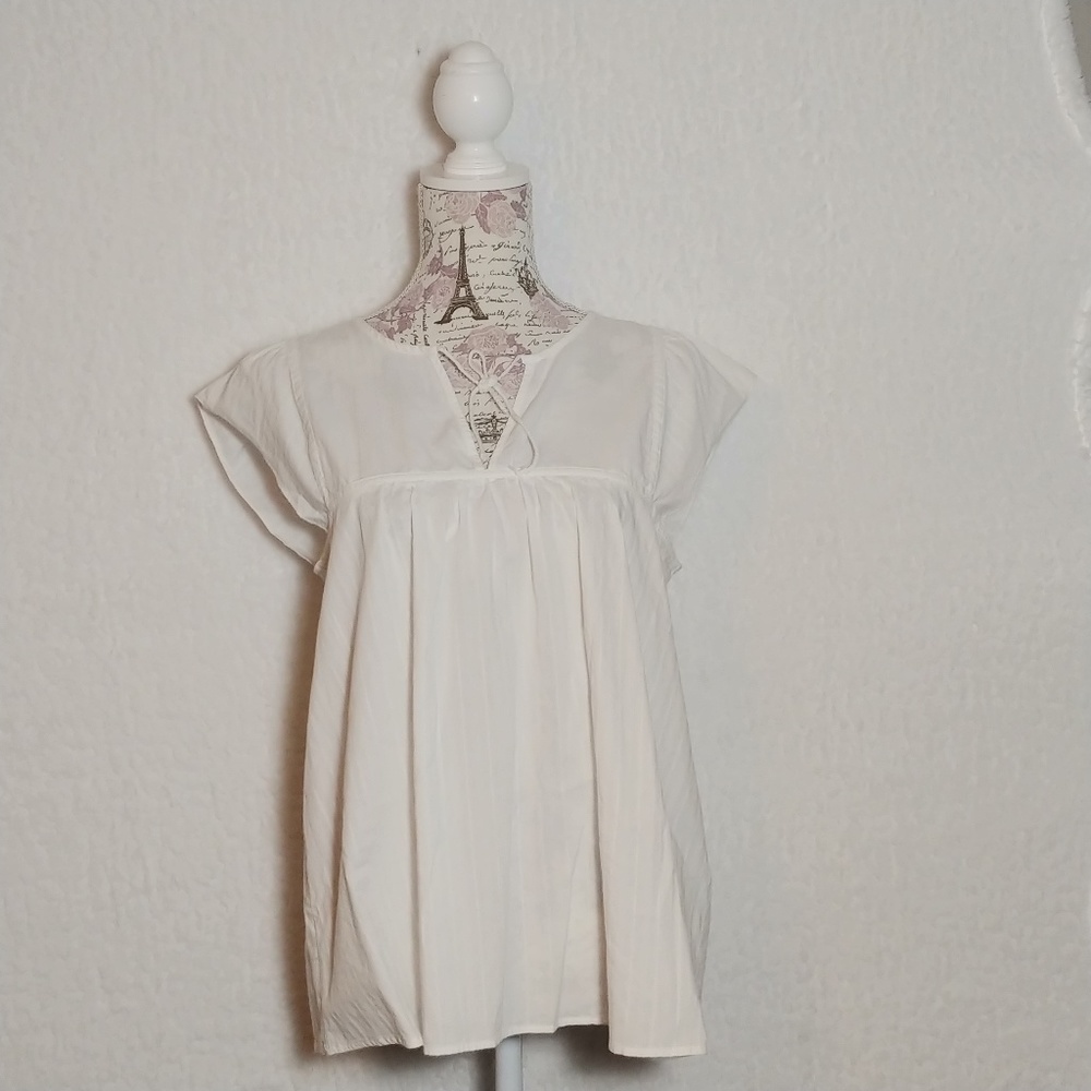 Levi's M Vintage Deep V-Neck White Blouse
